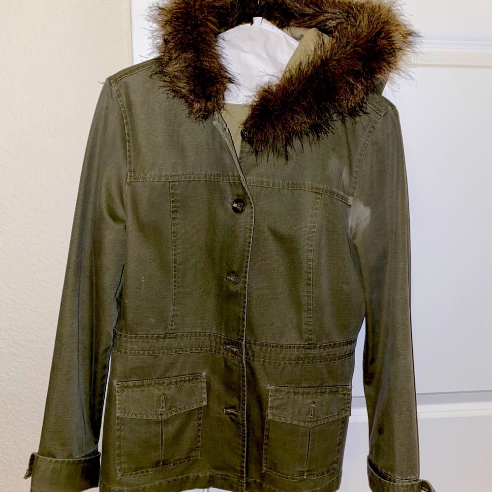 Rubbish forest green jean jacket